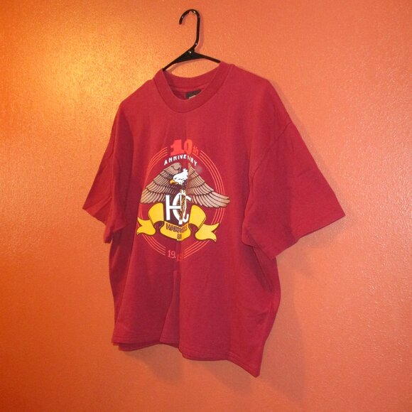 Harley Davidson Vintage 1993 Woman X Large Red Yellow Graphic Anniversary Shirt - Picture 5 of 9